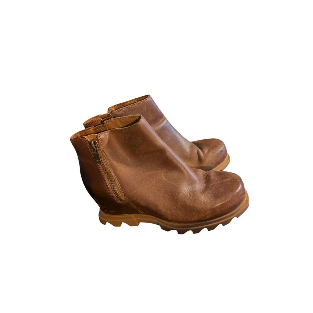 SOREL Joan Of Arctic Wedge II Chelsea Boot  -‎ Hazelnut Brown Women SZ 8.5